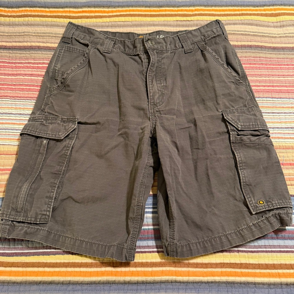 Carhartt Force Relaxed Fit Cargo Shorts Mens 33 Grey Cotton Ripstop 101168-039